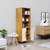 Hexa Engineered Wood Bookshelf Multipurpose Storage Rack in Giant Wood and Frosty White Colour