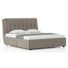 Bornholm Engineered Wood King Size Drawer Storage Upholstered Bed In Shitake Beige Colour
