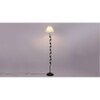 Aerith Off White Fabric Floor Lamp with Black Iron Base