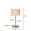 Devansh Off White Cotton Table Lamp With  Natural  Wood Base  & Steel Pipe  (7X17 Inches)-2