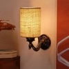 Devansh Metal Electric Wall Light in Antique Gold Colour with White Shade Count of 1 Light