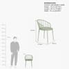 Chalet Air Metal Dining Chair in Sage Green Colour