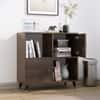 Hexa Engineered Wood Bookshelf Multipurpose Storage Rack in Flower Wenge Colour