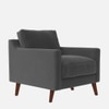 Reiti Velvet 1 Seater Sofa in Dark Grey Colour