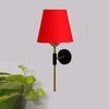 Devansh Metal Electric Wall Light in Black Colour with Red Shade Count of 1 Light
