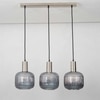 DEMARIUS Linear Cluster Hanging Pendant Light In Blue Glass And Chrome Finish Metal