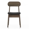 Lunar Solid Wood Dining Chair Set of 2 In Danish Walnut Finish With Urban Grey Fabric Colour