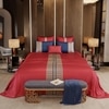 Stoa Paris Super King Bedsheet  Bedsheet, Flirty Red, Mystique Blue