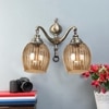 Devansh Metal Electric Wall Light in Antique gold Colour with Lavender Shade Count of 2 Lights