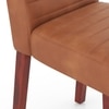 Dane Solid Wood Dining Table 6 Seater with 6 Ludo Upholstered Dining Chairs (Finish: Honey, Colour: Tan Leatherette)