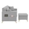 Daraco Velvet L shape 4 Seater Sofa in Grey Color