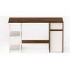 Corbyn Engineered Wood Study and Computer Laptop Table for Home or Office, WFH Desk, with Drawer Shelves Storage for Books and Décor Display for Adults Kids Students (Brown Maple & White)