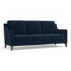 Abbey 3 Seater Fabric Sofa In Sea Port Blue Velvet Colour