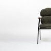 Antho Cotton Dining Chair with Wooden Armrest