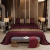 Stoa Paris Satin Bedsheet for Super King Bed (274 cm x 274 cm) with 2 Pillow Covers heet for Royal Treasures Wine