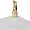 Marble Platter Rectangular With Gold Finish Metal Piece Attachment