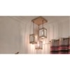 Elegant Beige Solid Wood Cluster Hanging Light