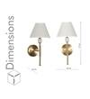 BETTIE Integrated LED Brass Wall Light with White Cotton Shade