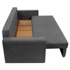 Alfon 3 Seater Velvet Pull Out Sofa Cum Bed with Storage In Dark Grey