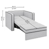 Elano Modern Premium  1 Seater Boucle  Pull Out Sofa Cum Bed with Improted Mechanism In white  Color