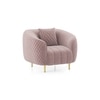 Amora 1 Seater Fabric Sofa in Faded Lilac Pink Velvet