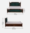 Domino Solid Wood Storage Bed In Ocean Green Colour