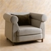Solace Solid Wood One Seater Sofa in Grey Colour