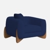 Amala Velvet 1 Seater Sofa in Navy Blue Colour