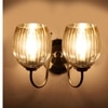 Devansh Steel Electric Wall Light in Steel Colour with Lavender Shade Count of 2 Lights