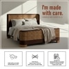 Heritage Cane Upholstered King Size Bed in Linen With Oak wood Frame