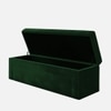 Edin Velvet 2 Seater Upholstered Bench with Storage Green Colour