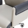 Ettorez Flair Hb Ultra Premium Leatherette Office Chair In Cream And Gray Colour
