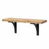 Devi Solid Wood 1 Meter Wall Rack in Mango Natural & Metal Black