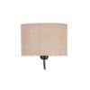 Abigail Beige Natural Fiber Floor Lamp with Black Iron Base