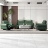 Vivian Three Seater Motorized Leather Recliner in Hunter Green Colour