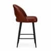 Doe Buck Faux Leather Counter Height Bar Stool in Brown Colour with Black Legs