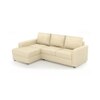 Apollo Compact Sofa (Colour : Cream, Cushion : Hard, Seating Capacity : Left Aligned 2 Seater + Left Aligned Chaise + Ottoman)