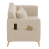 Daraco Velvet 1 Seater Sofa in Cream Color