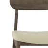 Lunar Solid Wood and Carrara White 4 Seater with 4 Lunar Dining Chair (Finish: Danish Walnut, Colour: Ancient Ivory Cream Leatherette)