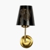 Devansh Metal Electric Wall Light in Gold Colour with Black Shade Count of 1 Light
