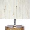 Annie Off White Fabric Shade Table Lamp with Natural Wooden Base