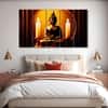 The Castle Decor Lord Buddha Meditation Wall Painting Wooden Framed 27x48 Inch (Style 3)