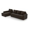 Apollo Compact Sofa (Colour : Chocolate, Cushion : Hard, Seating Capacity : Left Aligned 3 Seater + Left Aligned Chaise)