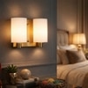 Eliante Modern Wall Lights Mild Steel & Glass Material Antique Gold & White Finish
