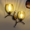 Devansh Metal Electric Wall Light in Gold Colour with Lavender Shade Count of 2 Lights