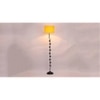 Heather Yellow Fabric Floor Lamp with Black Iron Base