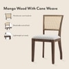 Atlas Crest Storage Solid Wood Dining Table With 6 Reed Cane Chairs (Finish : Danish Walnut, Chair Colour : Grey Floral)