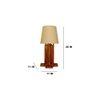 Palisade Brown Wooden Table Lamp with White Fabric Lampshade
