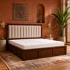 Tarang Solid Wood Comfort King Bed Hydraulic Storage Provincial Teak Finish Mattress 72 x 78 Inches