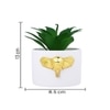 White Elephant Ceramic Planter With Artificial Plant